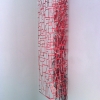 Mondriaan, Mon Dieu (2013) aquarel op gesneden papier en borduurgaren, 61 x 13 x 13 cm