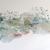 Groene school (2024) muurschildering en papierstructuren, circa 140 x 260 cm (in opdracht - particuliere collectie)