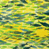 Groene haringschool (2025) monoprint op papier op doek, 30 x 60 cm. (particuliere collectie)