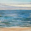 Noordzee bij De Koog (05 VIII 2021) pastel op papier, 15 x 15 cm (lijst 20 x 20 cm)