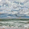 Noordzee bij De Koog (29 VIII 2021) pastel op papier, 15 x 15 cm