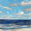 Noordzee (28 VII 2023 J) pastel op papier, 15 x 15 cm