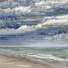 (12 VIII 2023 C) pastel op papier, 15 x 15 cm