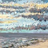 Noordzee (14 VIII 2023 A) pastel op papier, 15 x 15 cm