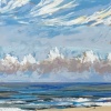 Noordzee (16 VIII 2023 E) pastel op papier, 15 x 15 cm