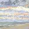 Noordzee (03 IX 2023 B) pastel op papier, 15 x 15 cm