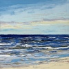 Noordzee (22 VII 2024 A) pastel op papier, 15 x 15 cm