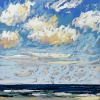 (27 VII 2024 H) pastel op papier, 15 x 15 cm