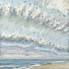 Noordzee (18 VIII 2024 D) pastel op papier, 15 x 15 cm