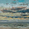 Noordzee (27 VIII 2025 A) pastel op papier, 15 x 15 cm