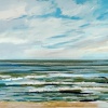 Noordzee (24 VII 2021) pastel, 23 x 70 cm.