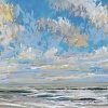 Noordzee (25 VIII 2024 D) pastel op papier, 23 x 70 cm