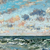 Noordzee (30 VII 2025 B) pastel op papier, 23 x 70 cm