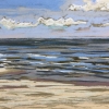 Strand bij De Koog (12 VII 2019) pastel op papier, 24 x 32 cm (lijst 30 x 40 cm)