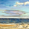 Strand bij De Koog (19 VII 2019) pastel op papier, 24 x 32 cm (lijst 30 x 40 cm)