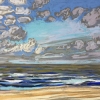 Strand bij De Koog (05 VIII 2019) pastel op papier, 24 x 32 cm (lijst 30 x 40 cm)
