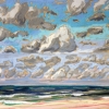 Strand bij De Koog (06 VIII 2019) pastel op papier, 24 x 32 cm (lijst 30 x 40 cm)