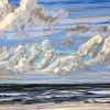 Strand bij De Koog (06 VIII 2019) pastel op papier, 24 x 32 cm (lijst 30 x 40 cm)