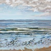 Noordzee bij De Koog (21 VII 2021) pastel op papier, 24 x 32 cm (lijst 30 x 40 cm)