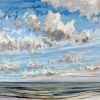 Noordzee (30 VII 2021) pastel op papier, 24 x 32 cm