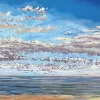 Noordzee (23 VIII 2023 E) pastel op papier, 24 x 32 cm