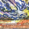 Maurice Christo van Meijel: zonder titel, 01-XII-2003, inkt, aquarel en kleurpotlood op papier, 121 x 171 cm (KunstPunt Groningen kunstuitleencollectie).